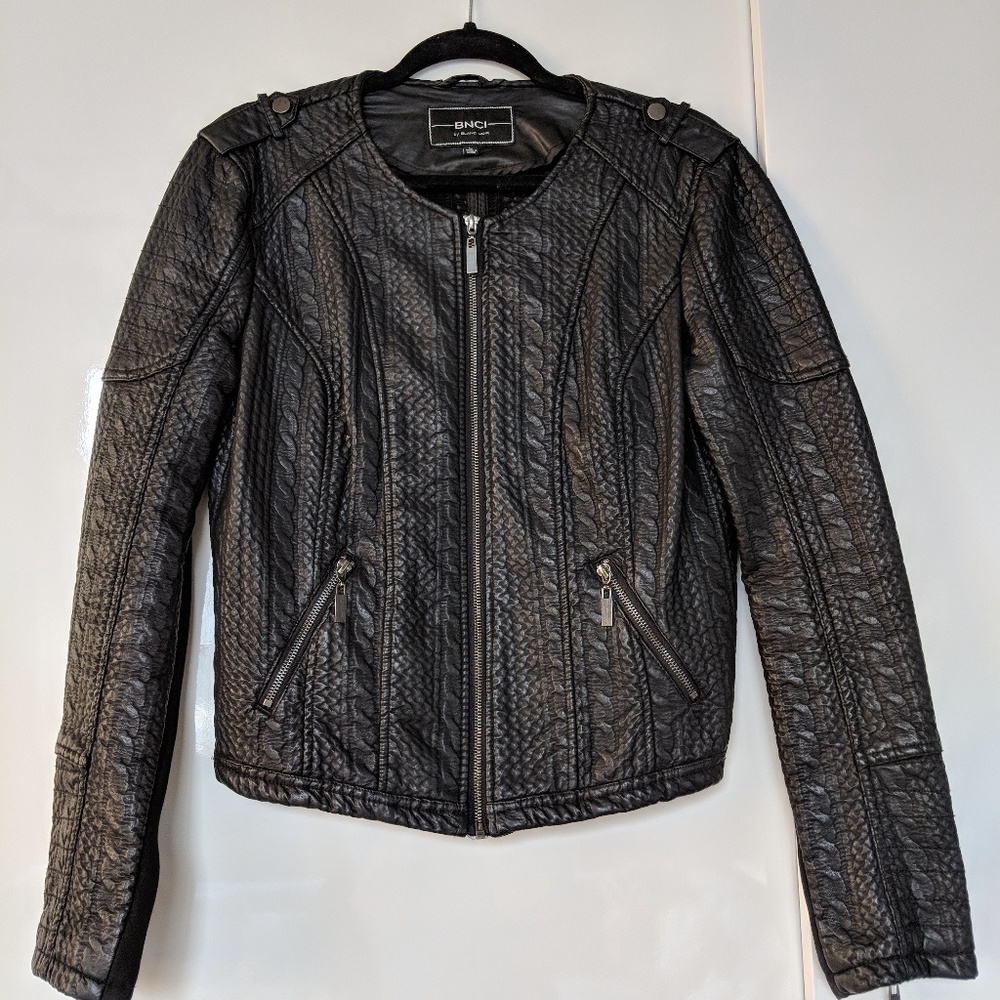 BNCI by Black Noir Vegan Leather Jacket in Black